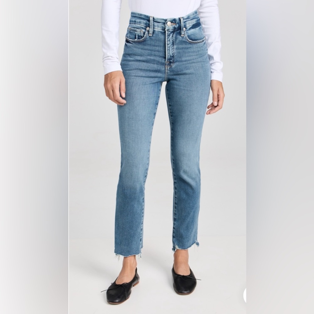 Good American Light Blue Straight Leg Jeans